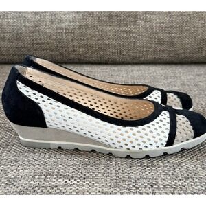 Donna‎ Laura Venezia Two Tone Leather Wedges Women's 8.5/EU38.5